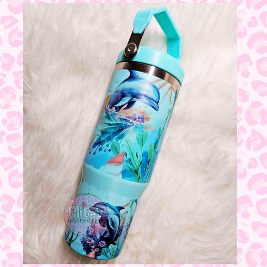 DOLPHIN 30oz FLIP TOP TUMBLER