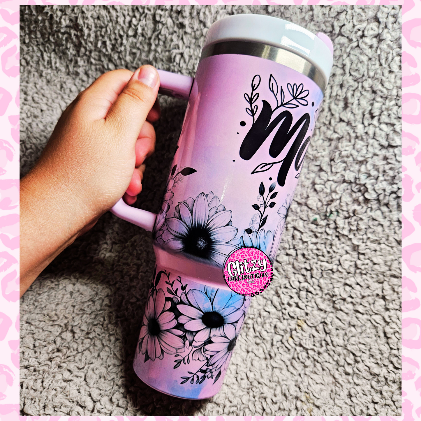 FLORAL MAMA PASTEL DUPE 40OZ TUMBLER