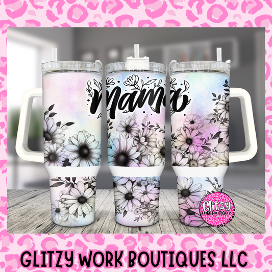 MAMA FLORAL PASTEL 40oz TUMBLER