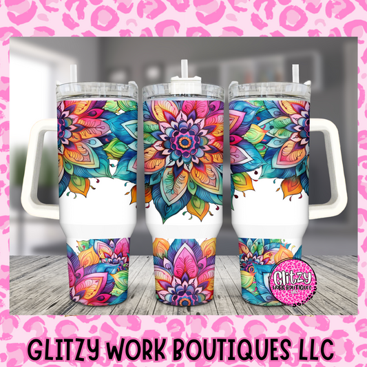 COLORFUL MANDALA HOLOGRAPHIC 40oz TUMBLER