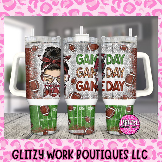 FOOTBALL MOM GAME DAY 40oz TUMBLER