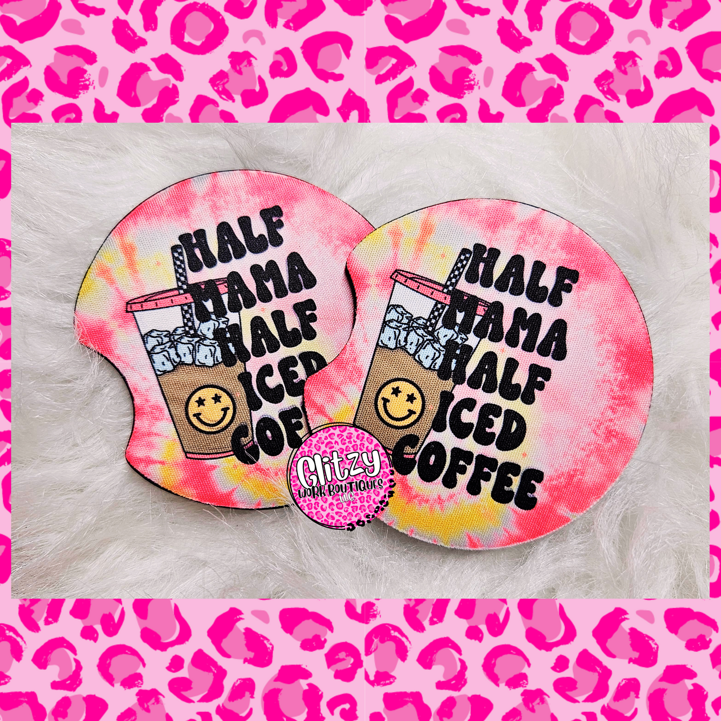 HALF MAMA HALF ICED COFFEE CAR COASTER