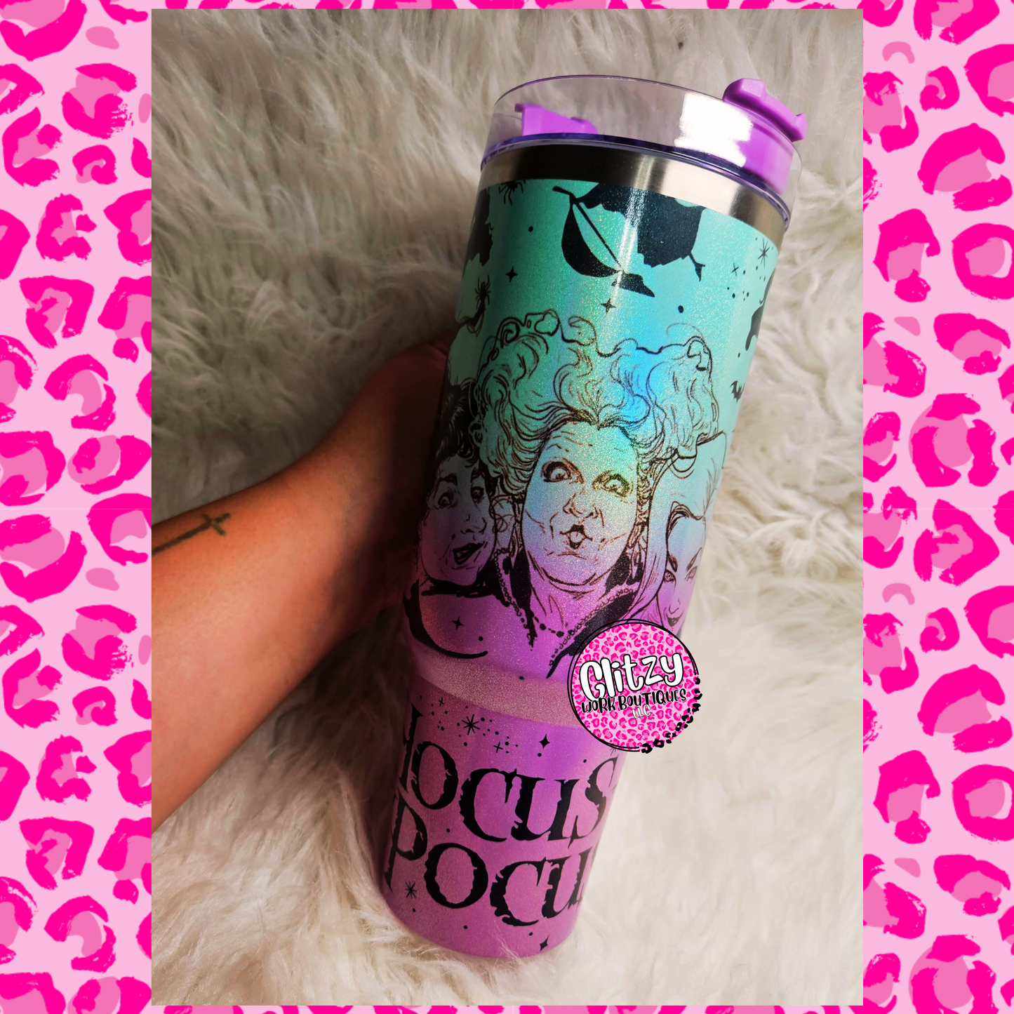 HOCUS POCUS HOLOGRAPHIC OMBRE DUPE 40OZ TUMBLER