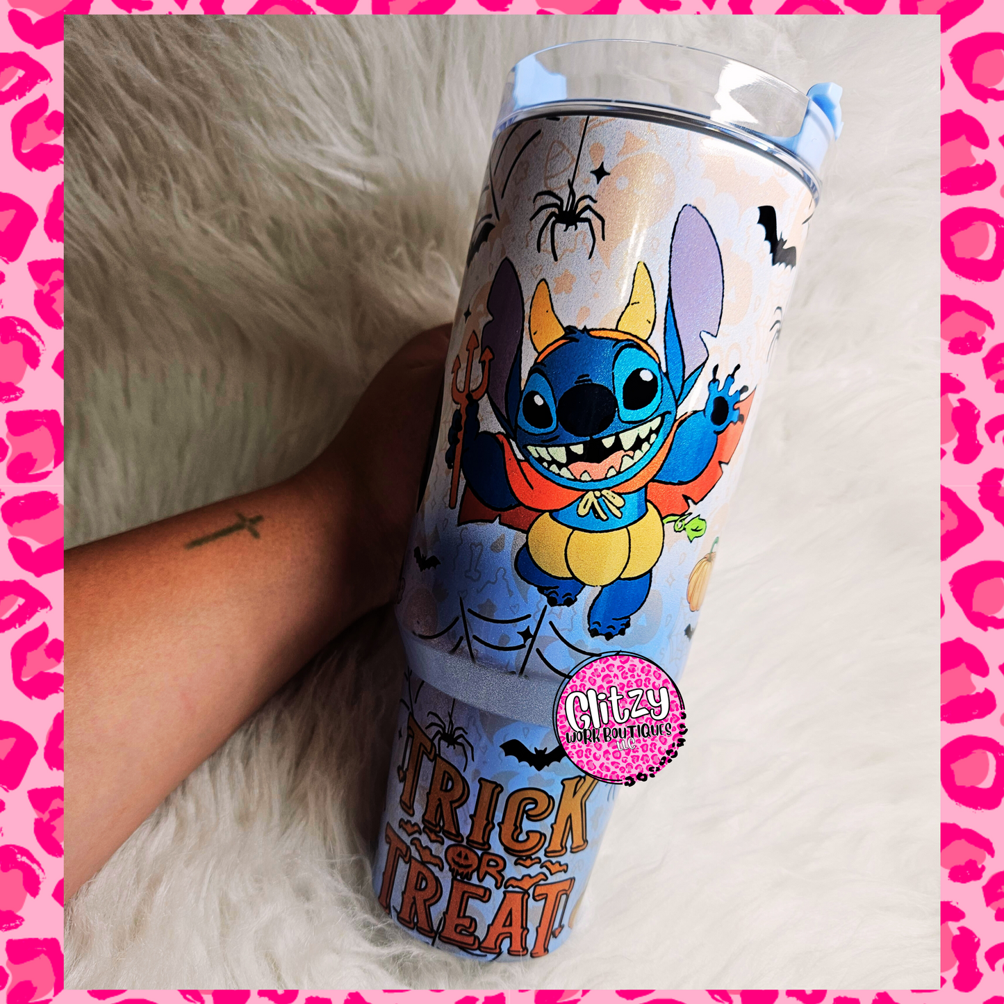 CHARACTER TRICK OR TREAT HALLOWEEN HOLOGRAPHIC OMBRE DUPE 40OZ TUMBLER