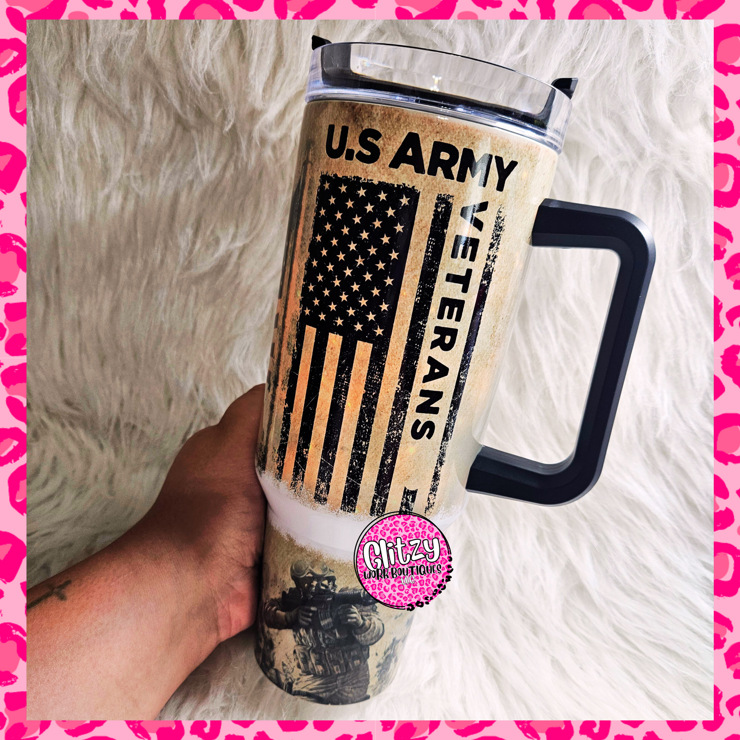 US ARMY VETERAN DUPE 40OZ TUMBLER