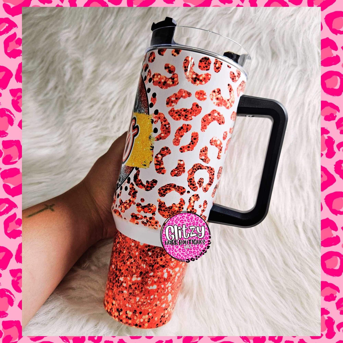 CHIEFS LEOPARD DUPE 40OZ TUMBLER