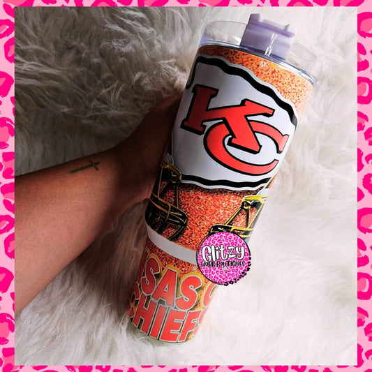 KANSAS CITY CHIEFS DUPE 40OZ TUMBLER