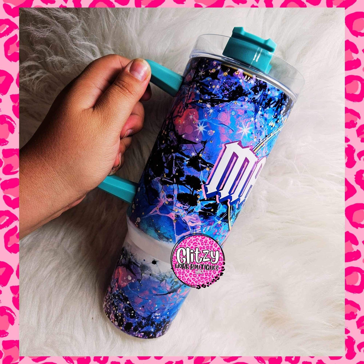 MAMA COLORFUL LEOPARD DUPE 40OZ TUMBLER