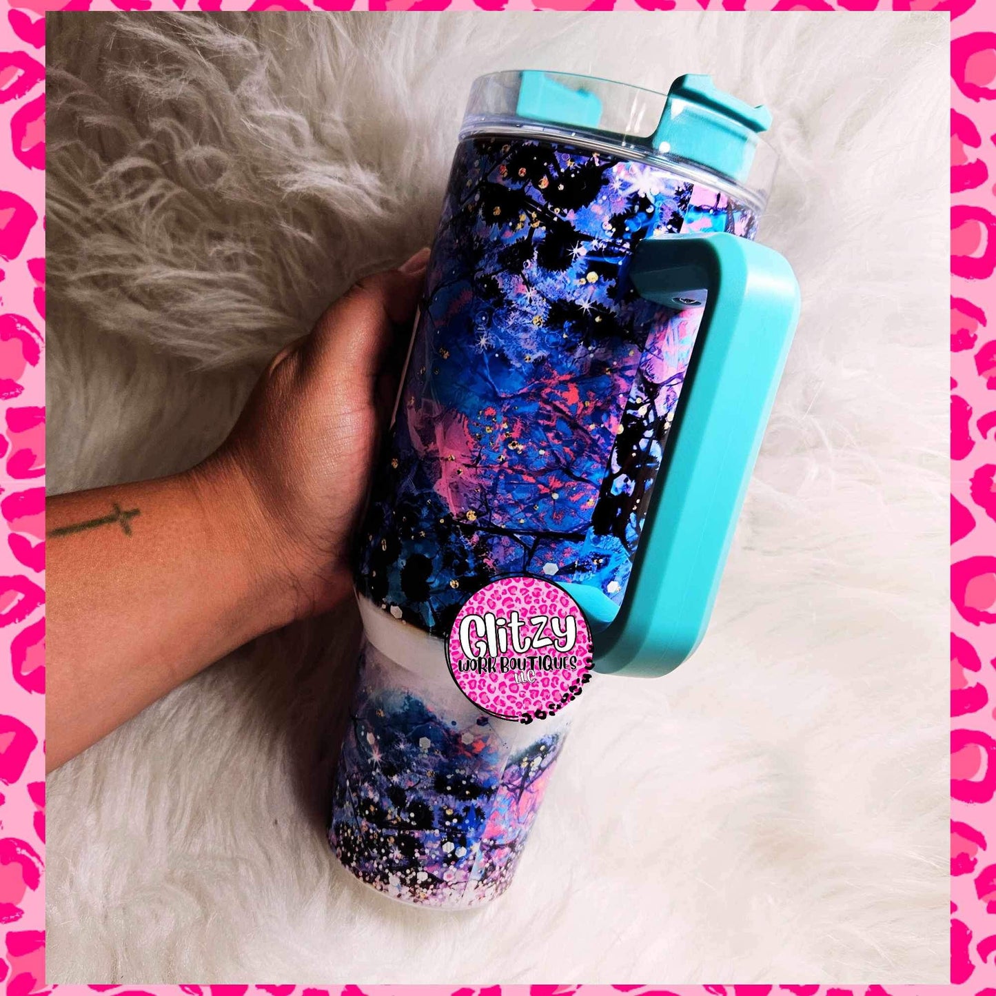 MAMA COLORFUL LEOPARD DUPE 40OZ TUMBLER