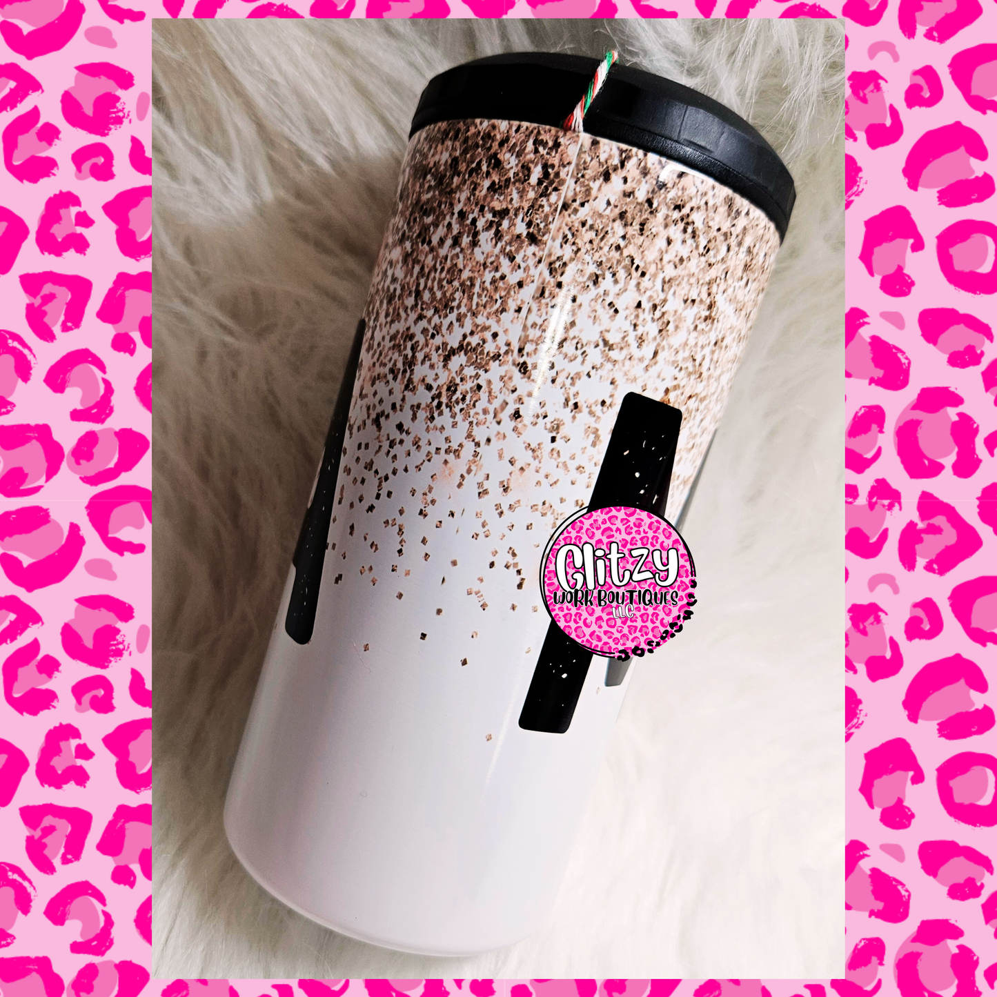 MAMA LEOPARD LIGHTNING BOLT 16OZ CAN COOLER