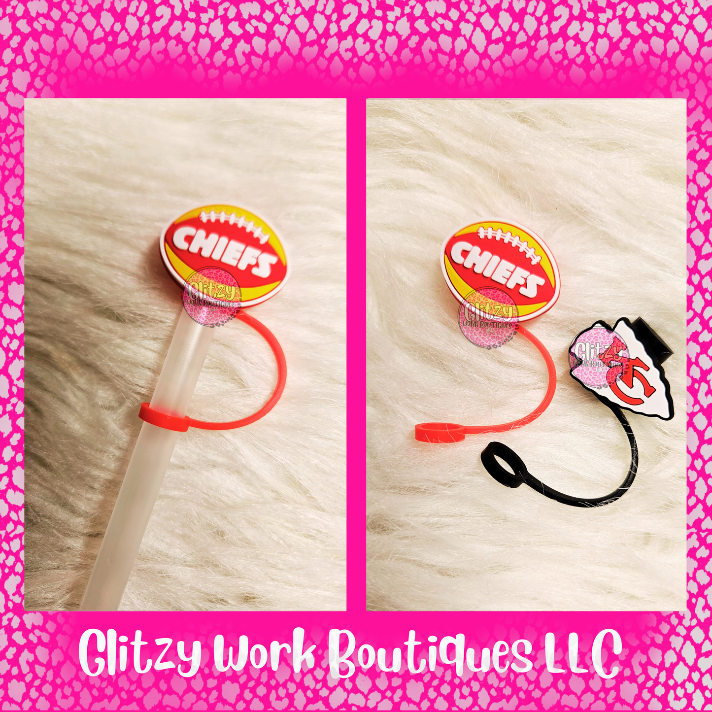 CHIEFS FOOTBALL STRAW TOPPER