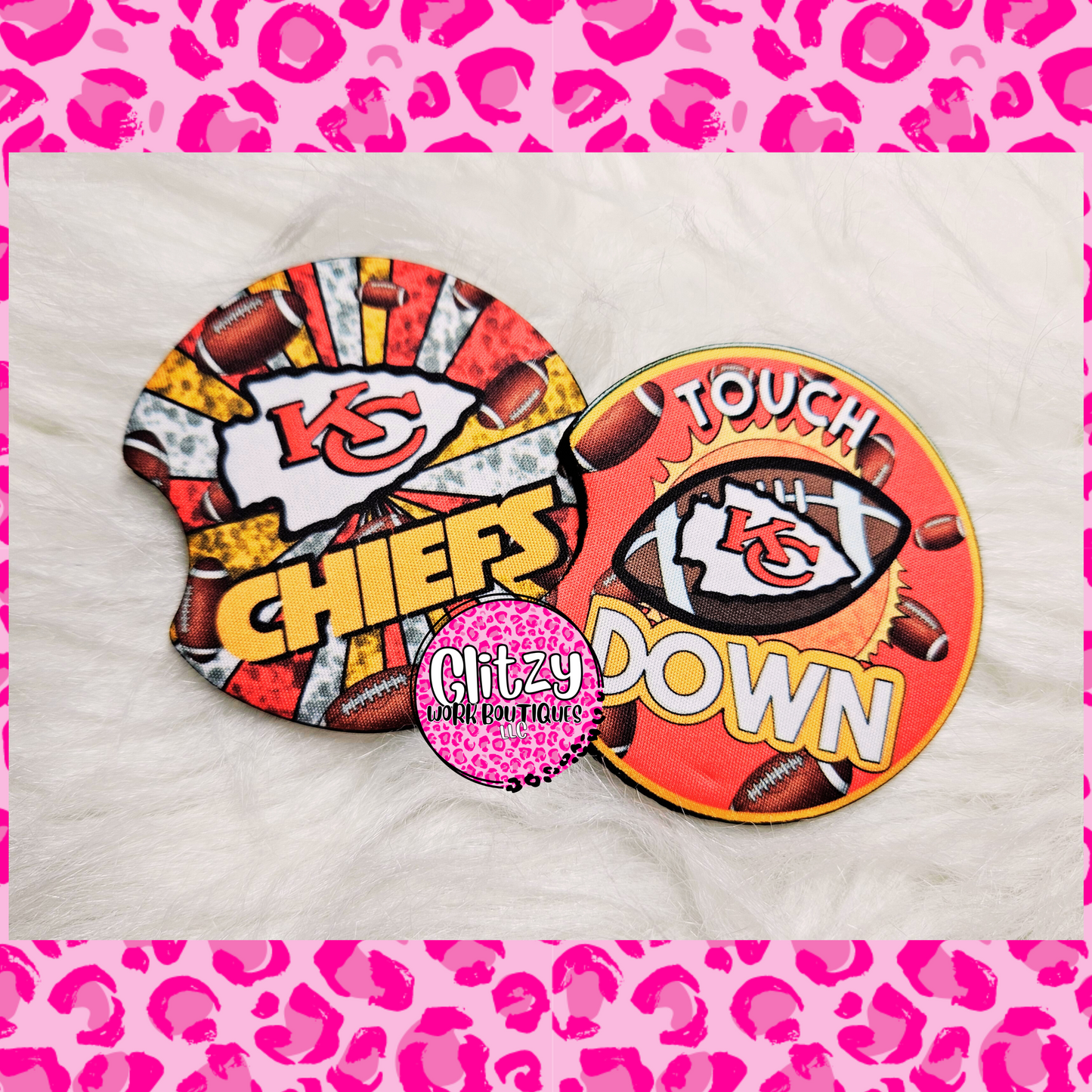 KC CHIEFS TOUCH DOWN CAR COASTER