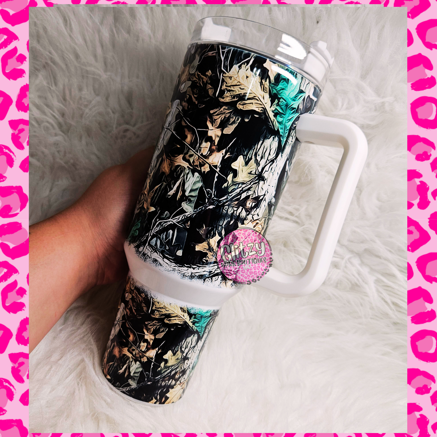 LEAFY CAMO DUPE 40OZ TUMBLER