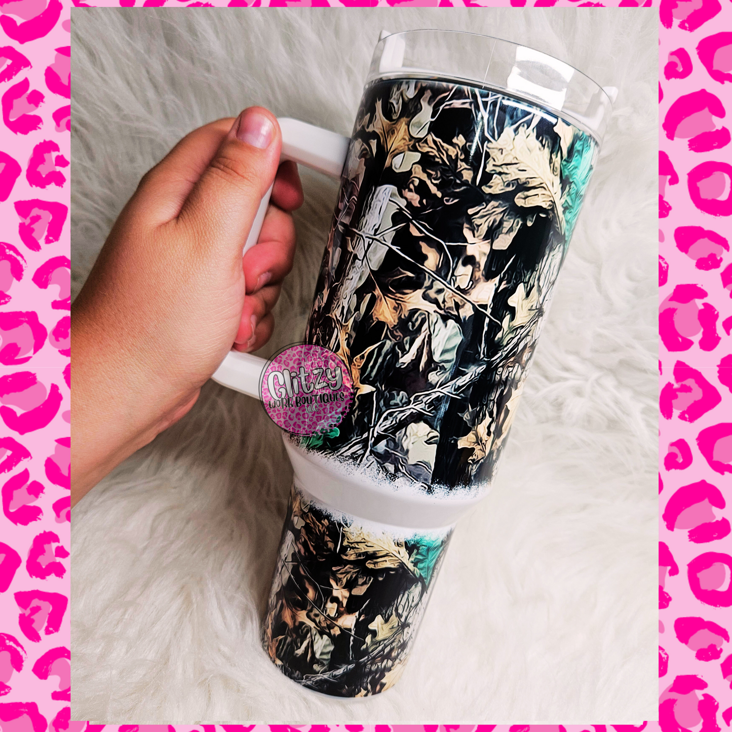 LEAFY CAMO DUPE 40OZ TUMBLER