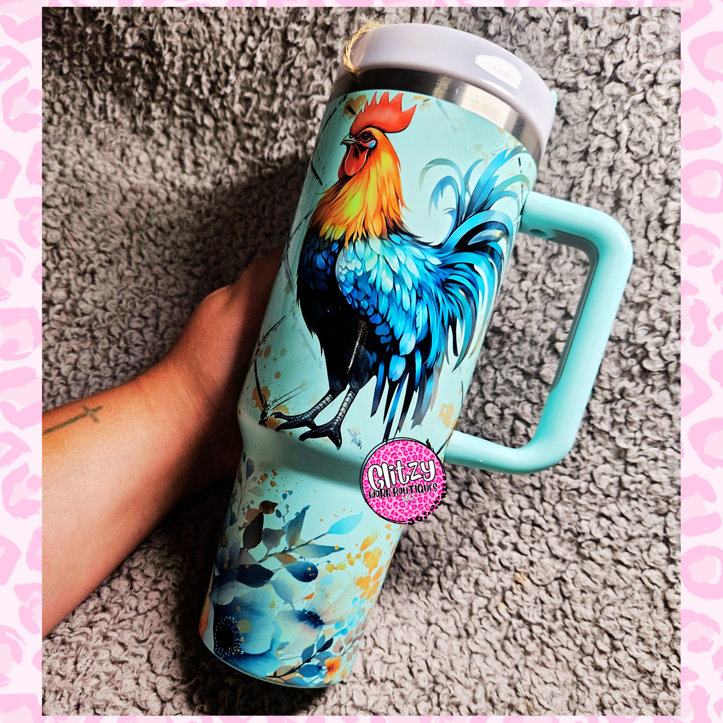 LIFE IS BETTER WITH CHICKENS PASTEL DUPE 40OZ TUMBLER