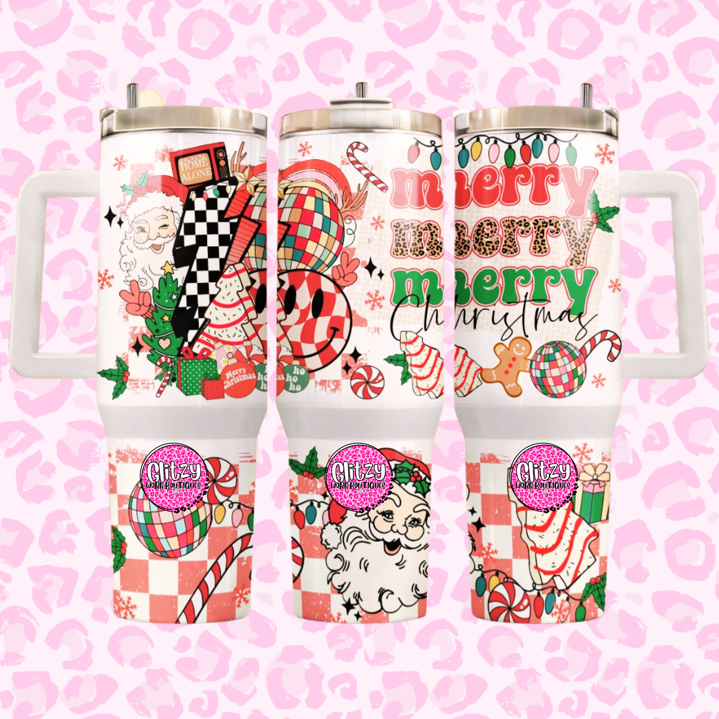 MERRY MERRY MERRY RETRO DUPE 40OZ TUMBLER