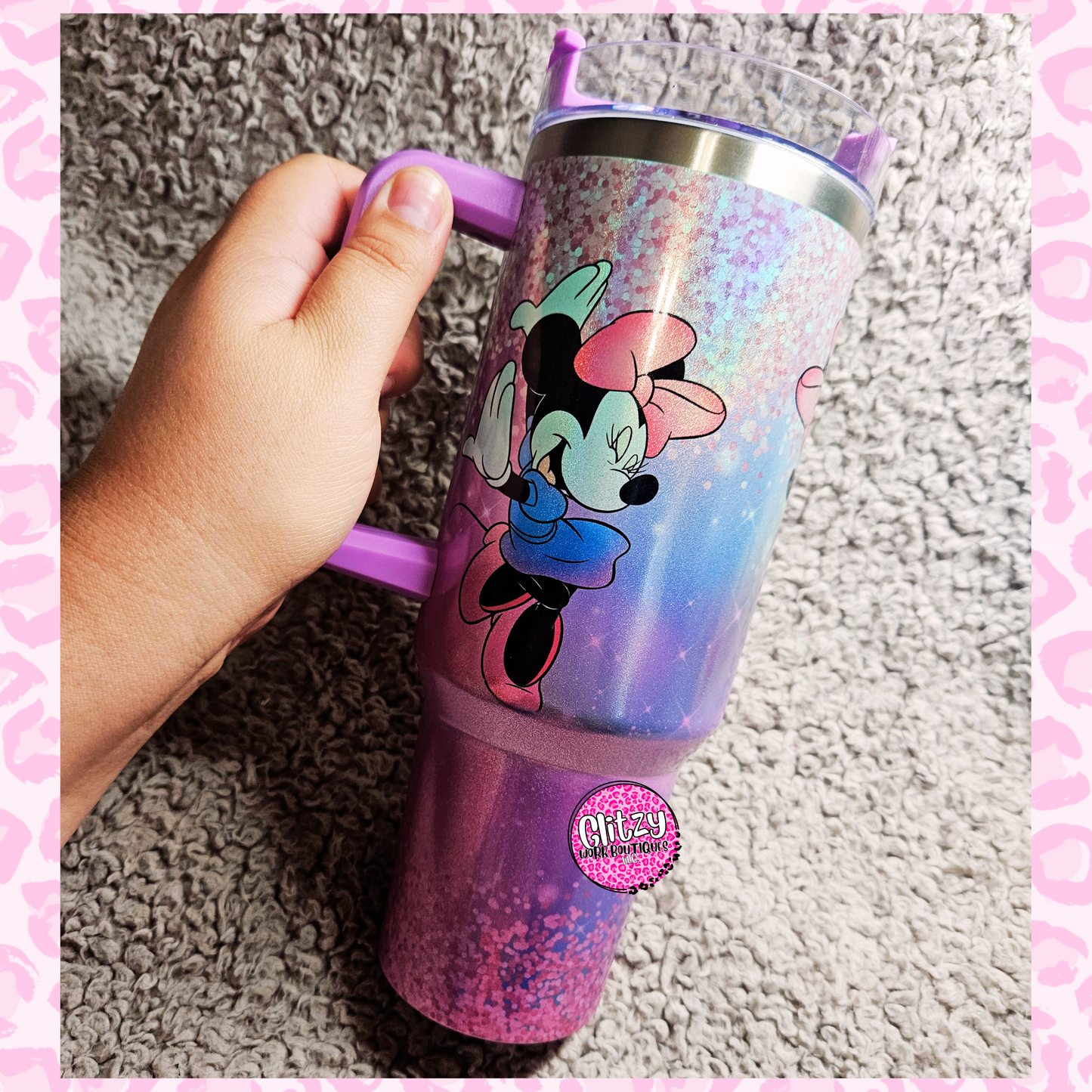 DANCING GIRL CHARACTER  HOLOGRAPHIC OMBRE DUPE 40OZ TUMBLER