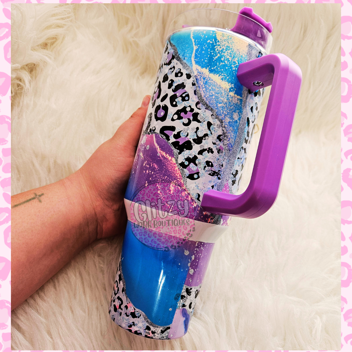 MOMLIFE GEODE LEOPARD 40OZ TUMBLER