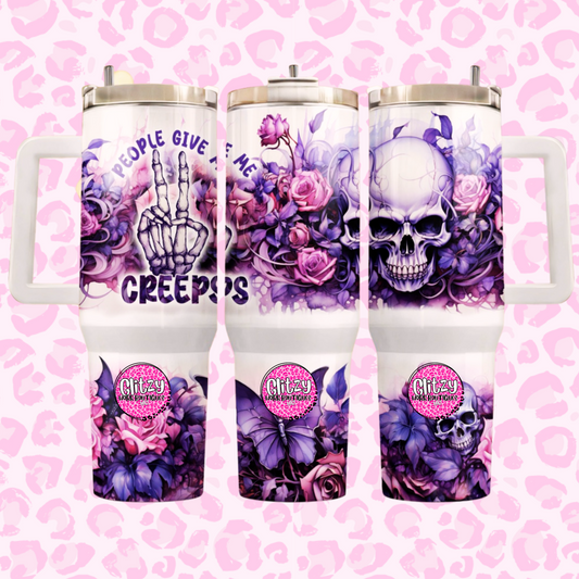 PEOPLE GIVE ME THE CREEPS DUPE 40OZ TUMBLER