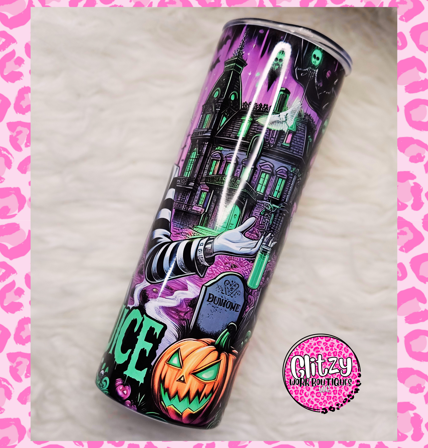 BEETLEJUICE SHOWTIME WITH PUMPKINS TUMBLER