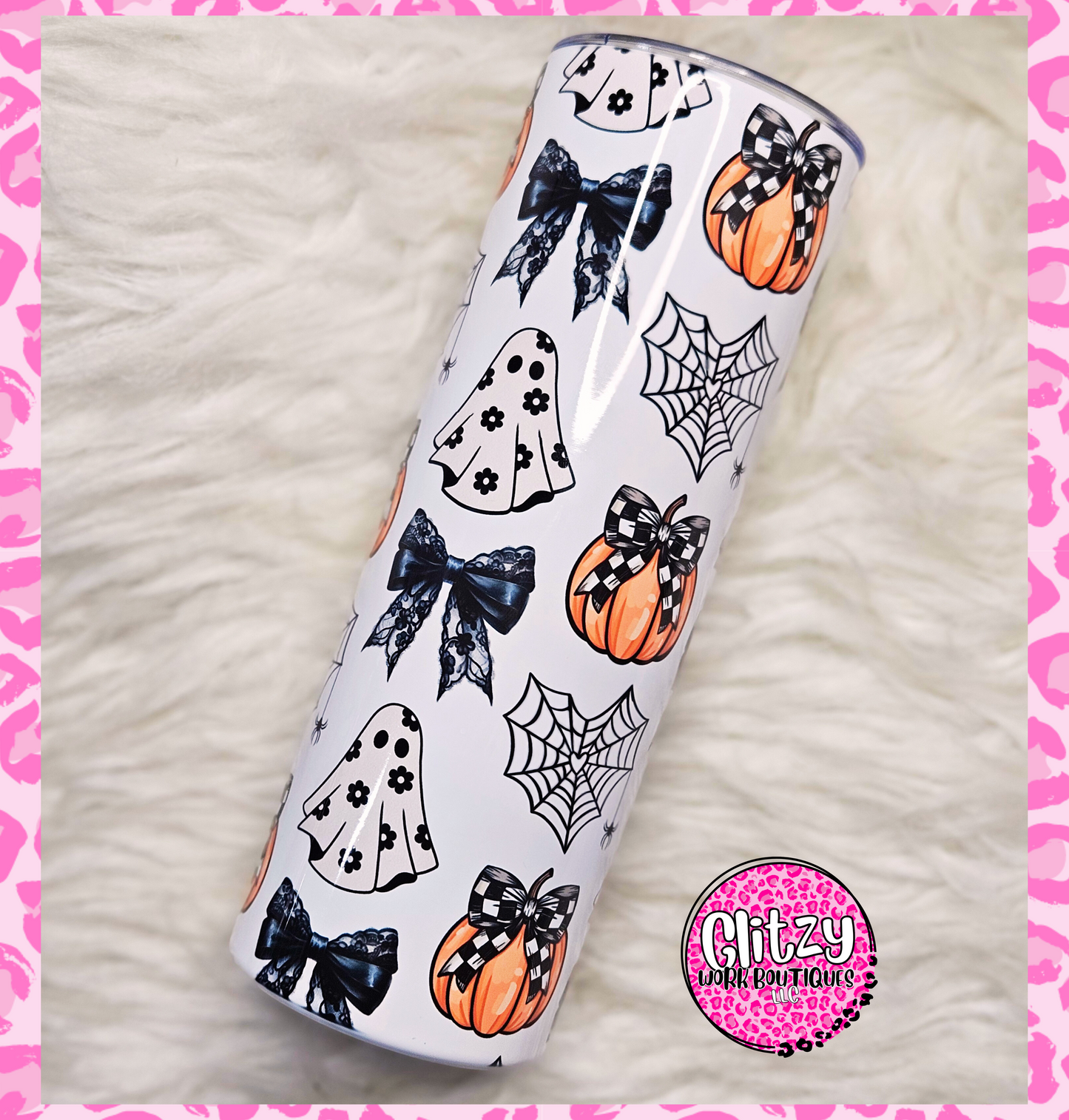 COQUETTE BOWS & PLAID PUMPKINS TUMBLER