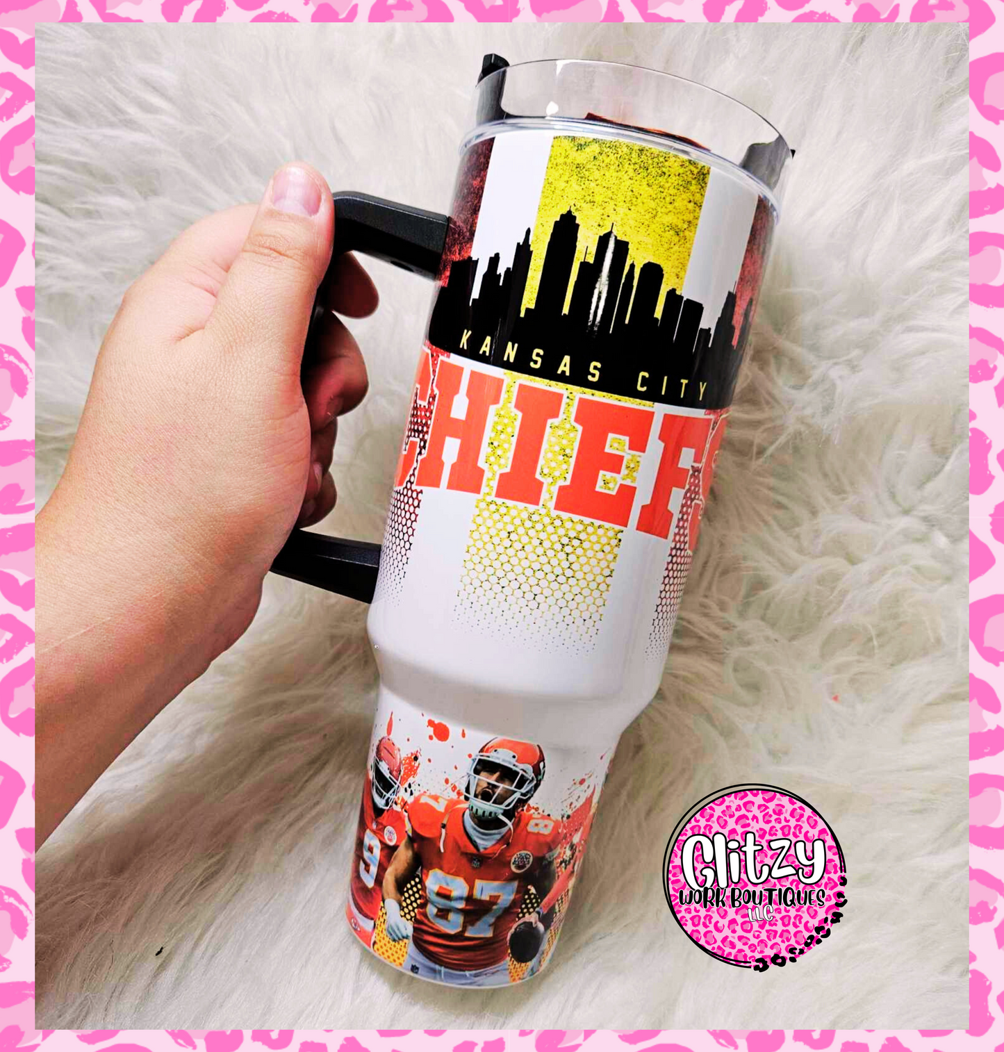 KANSAS CITY CHIEFS DUPE 40OZ TUMBLER