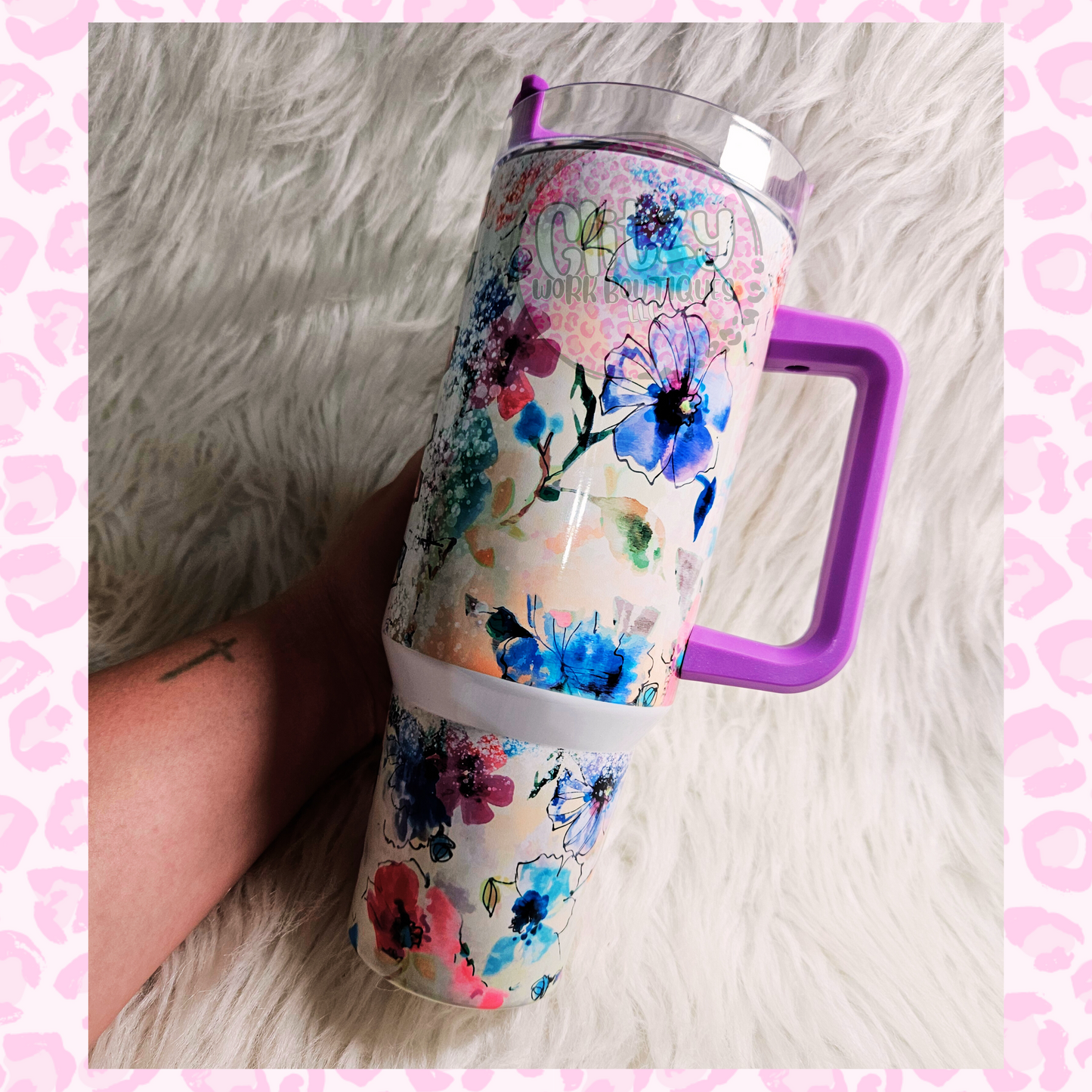 MAMA WATERCOLOR FLORAL DUPE 40OZ TUMBLER