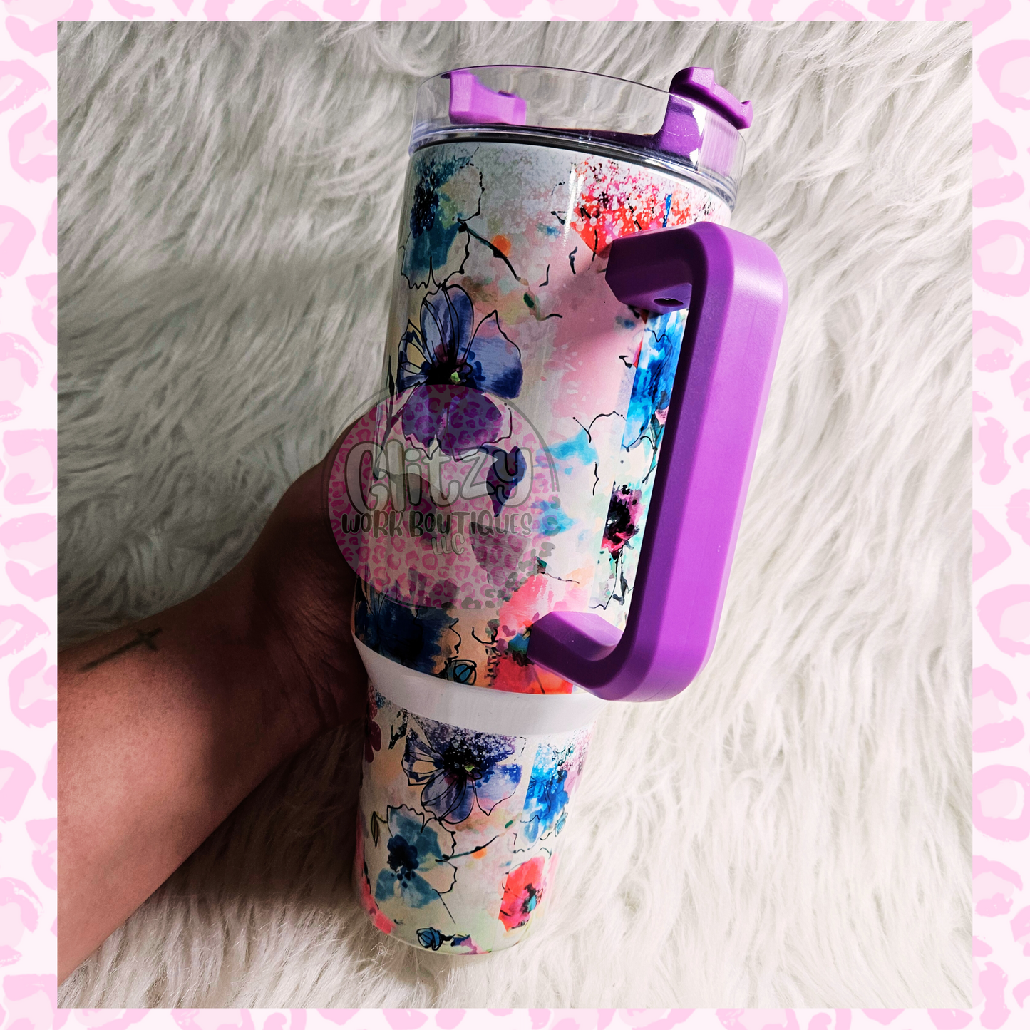 MAMA WATERCOLOR FLORAL DUPE 40OZ TUMBLER