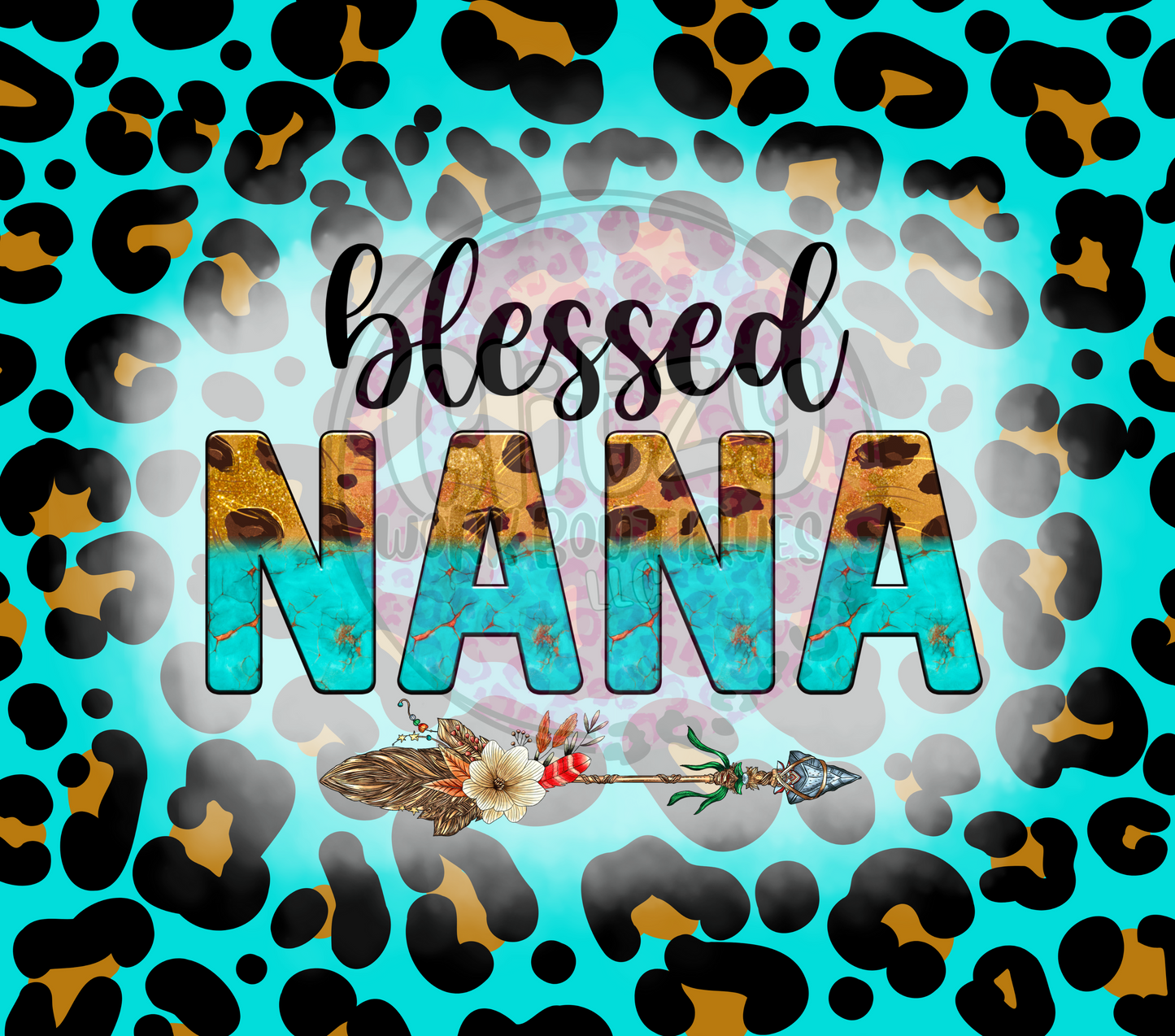 BLESSED NANA SUBLIMATION TUMBLER TRANSFER