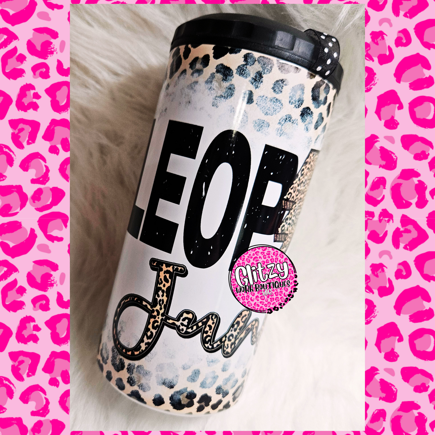 LEOPARD JUNKIE 16OZ CAN COOLER