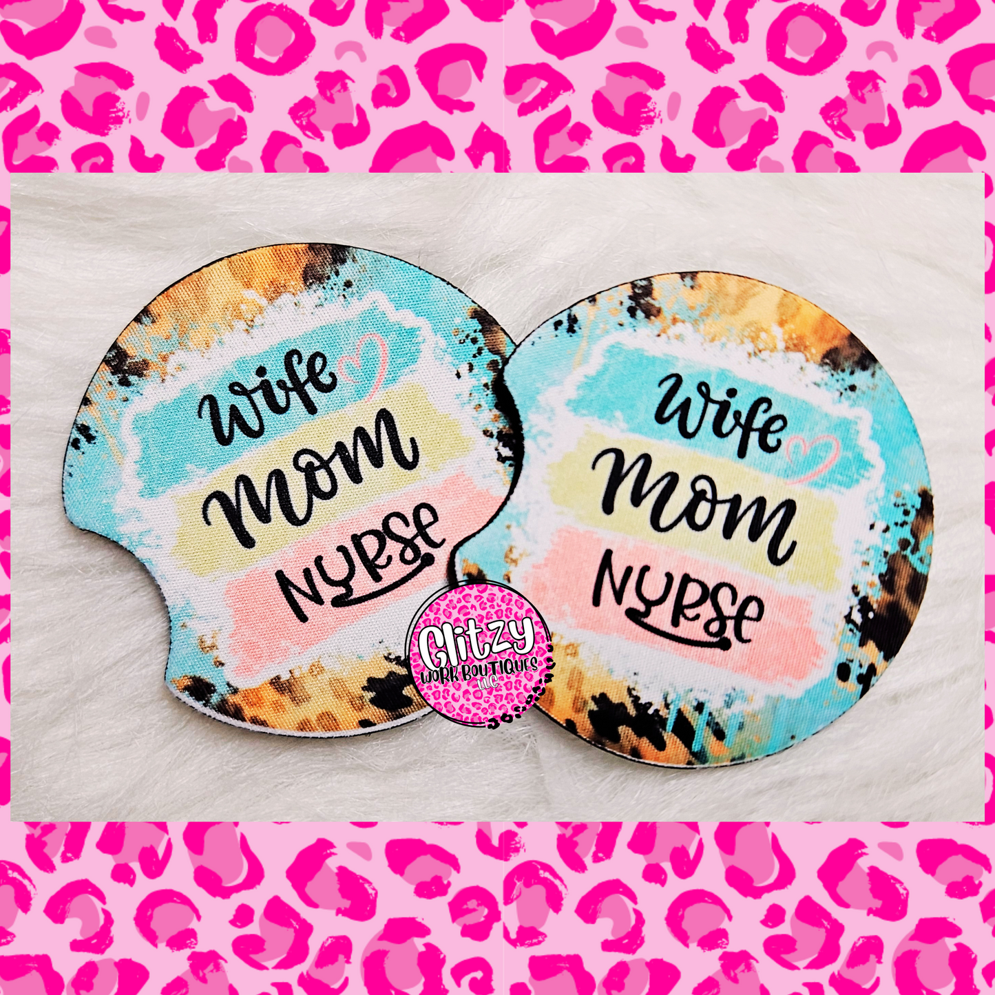 WIFE MOM NURSE CAR COASTER