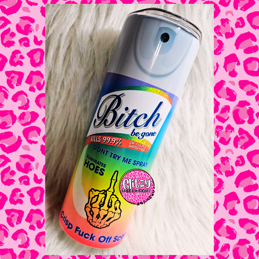 BITCH BE GONE RAINBOW MIDDLE FINGER TUMBLER