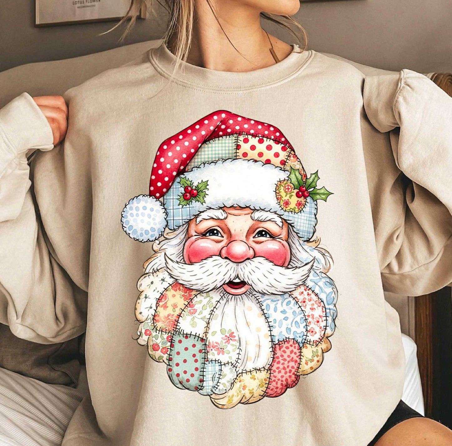 PATCHWORK SANTA CLAUS PRINTED APPAREL