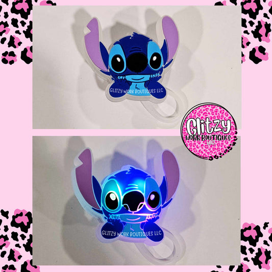 STITCH FULL FACE LIGHT UP STRAW TOPPER