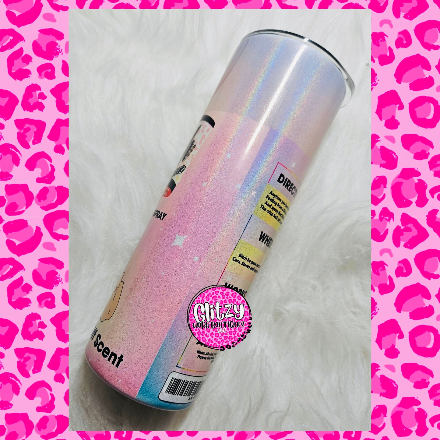 BITCH BE GONE PASTEL LEOPARD MIDDLE FINGER TUMBLER