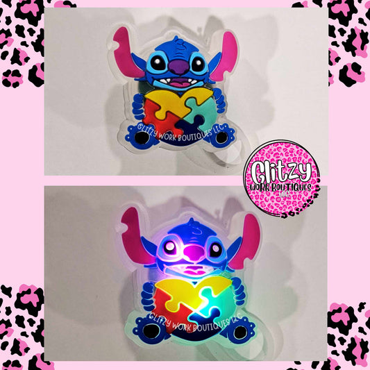 AUTISM AWARENESS STITCH LIGHT UP STRAW TOPPER