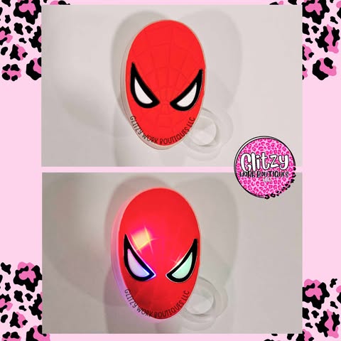 FULL FACE SPIDERMAN LIGHT UP STRAW TOPPER
