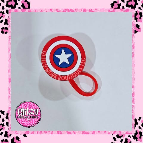 CAPTAIN AMERICA'S SHIELD STRAW TOPPER