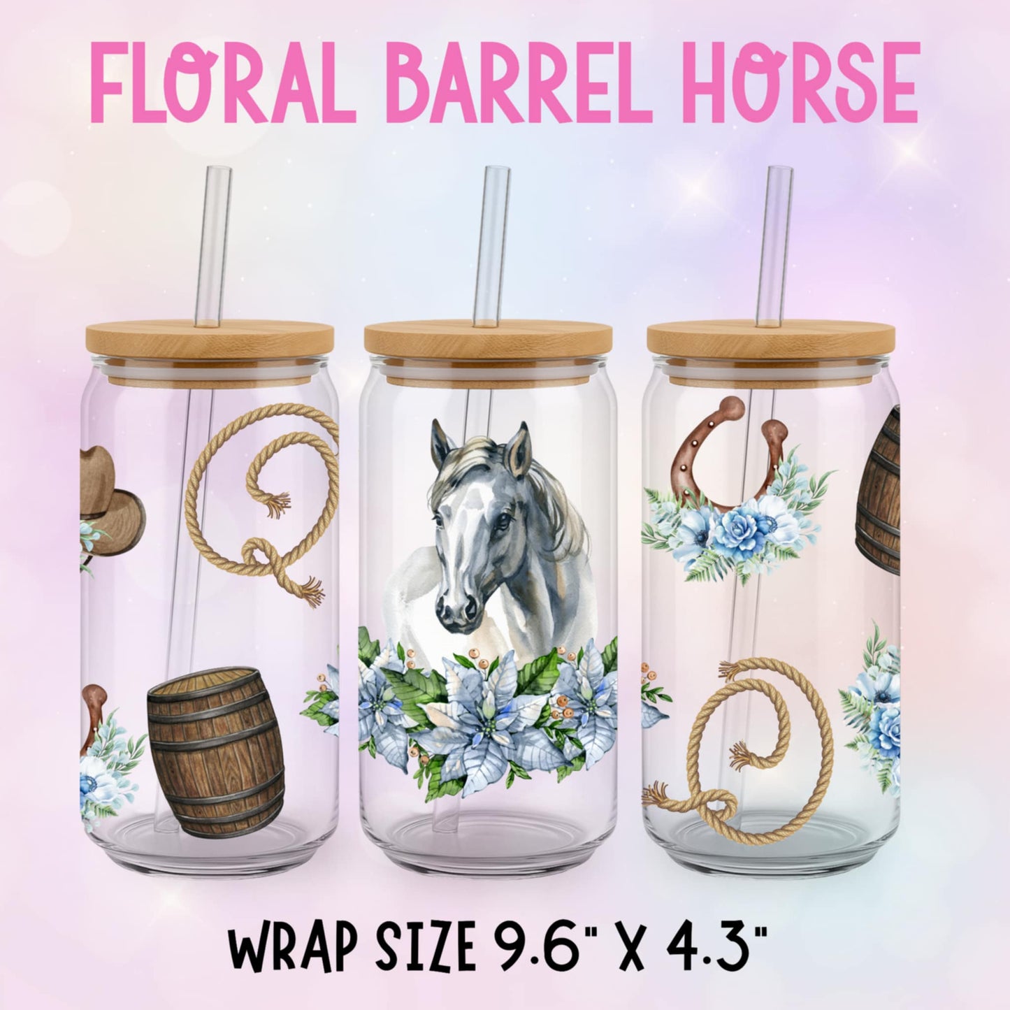 FLORAL BARREL HORSE CUP WRAP