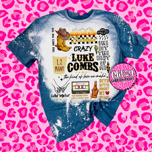 LUKE COMBS WORLD TOUR BLEACHED TEE