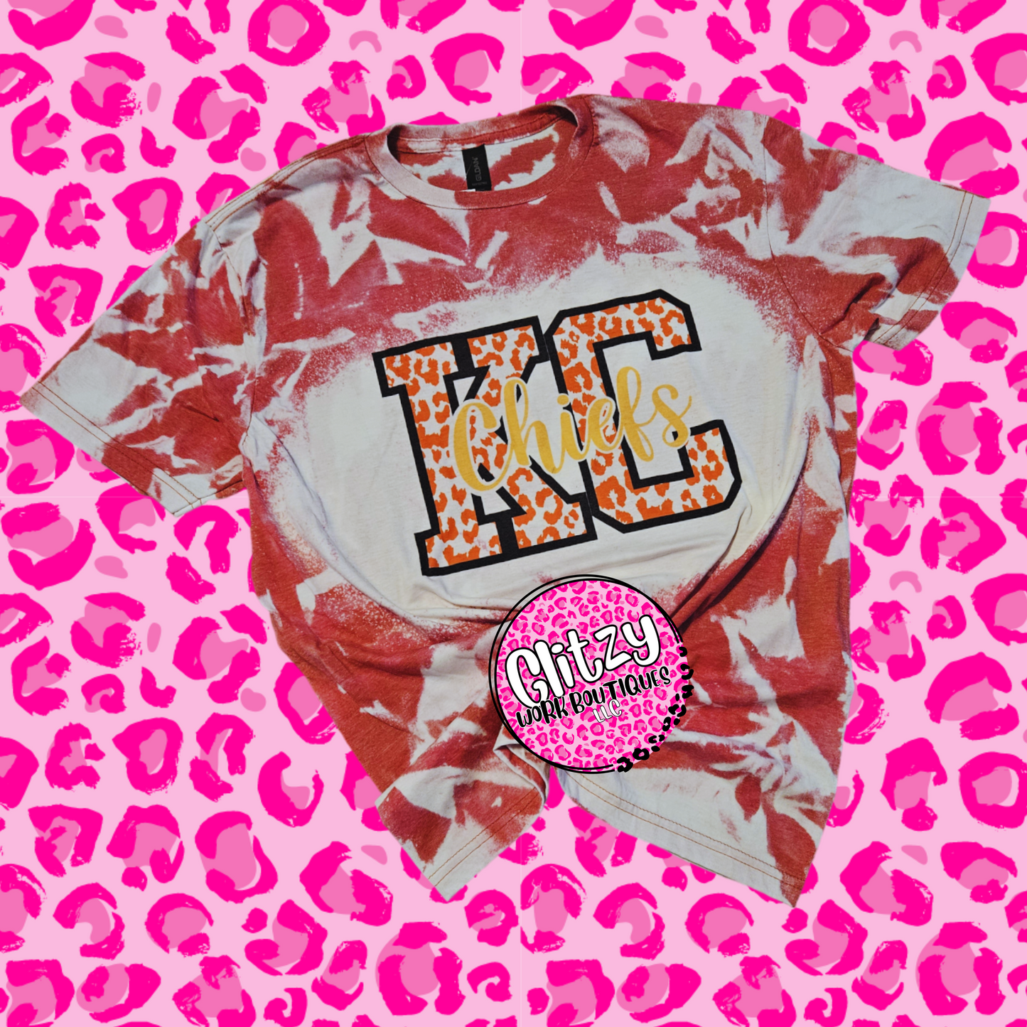 KC CHIEFS LEOPARD BLEACHED TEE