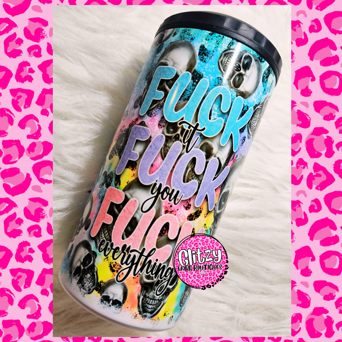 F EVERYTHING PASTEL 16OZ CAN COOLER