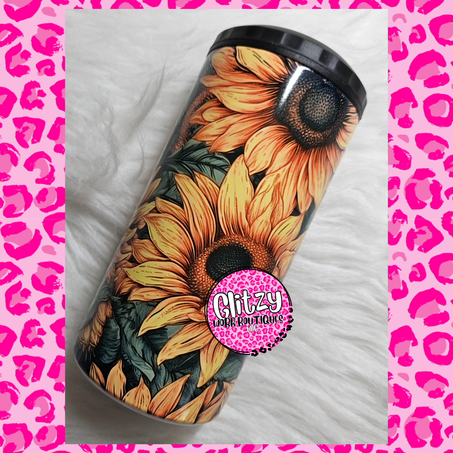 SUNFLOWER 16OZ CAN COOLER