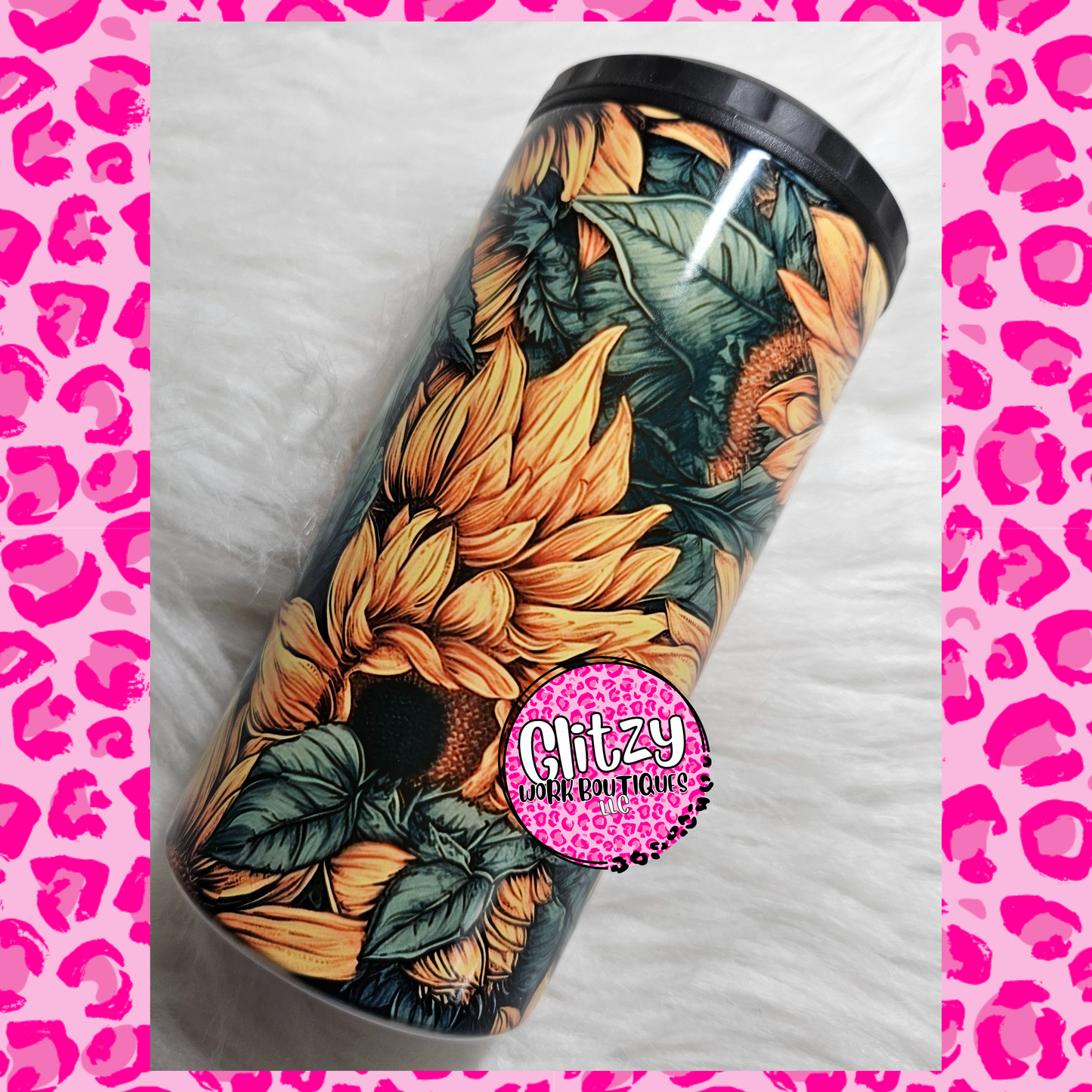 SUNFLOWER 16OZ CAN COOLER