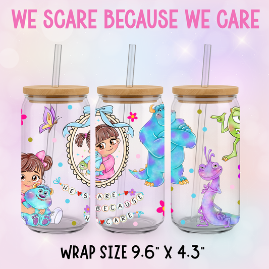 WE SCARE BECAUSE WE CARE CUP WRAP