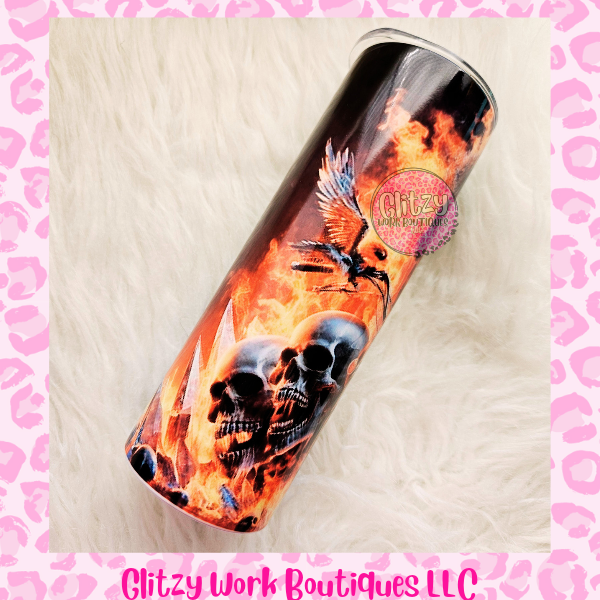 ICE & FIRE SKULL BIKE TUMBLER