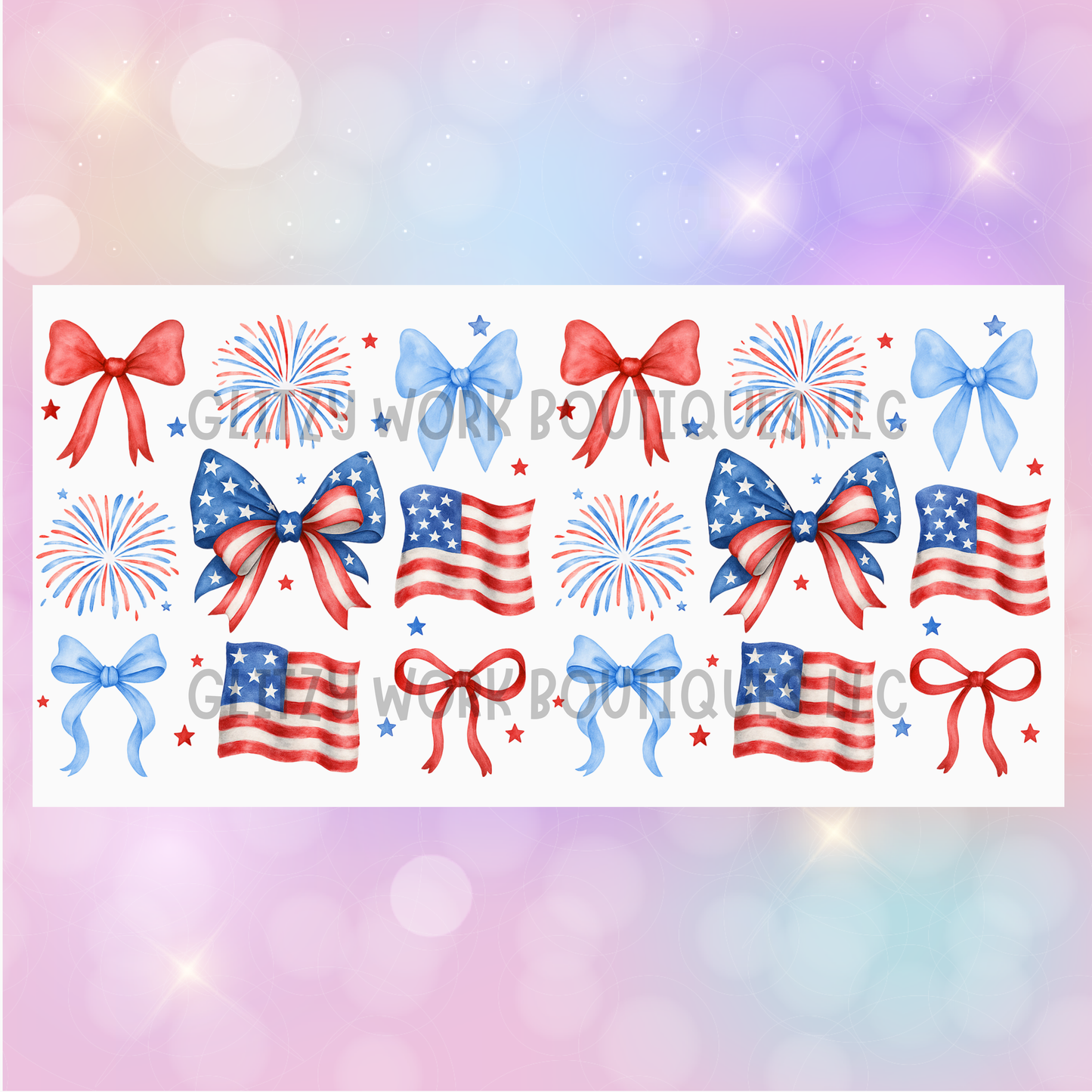 FIREWORKS & COQUETTE BOWS CUP WRAP