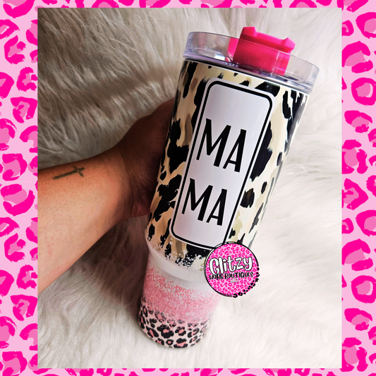 MAMA LEOPARD DUPE 40OZ TUMBLER