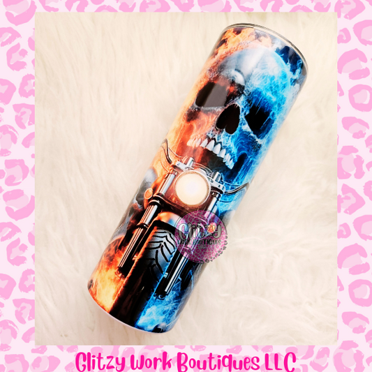 ICE & FIRE SKULL BIKE TUMBLER