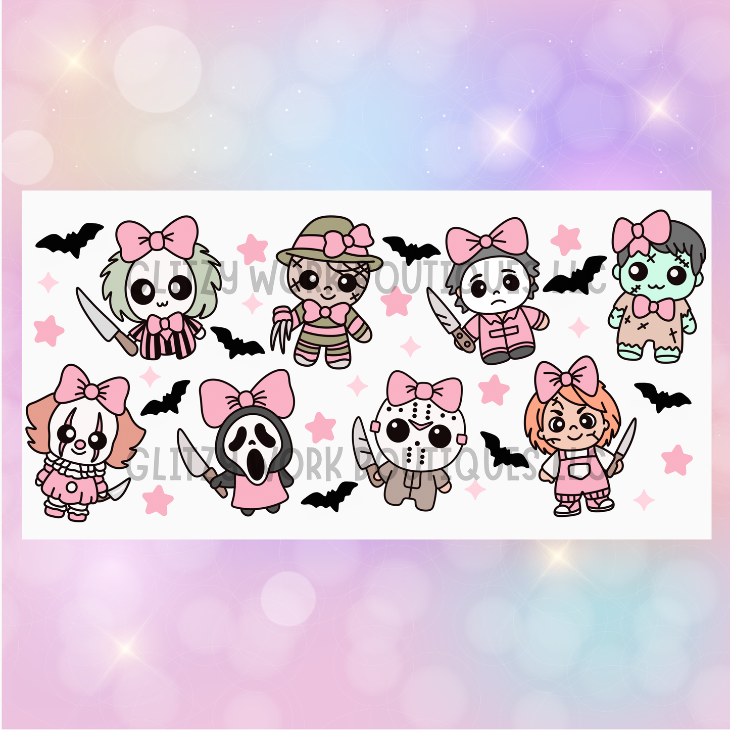 CUTE HORROR COQUETTE BOWS CUP WRAP